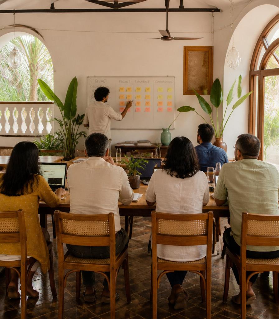 Workshop inside the villa
